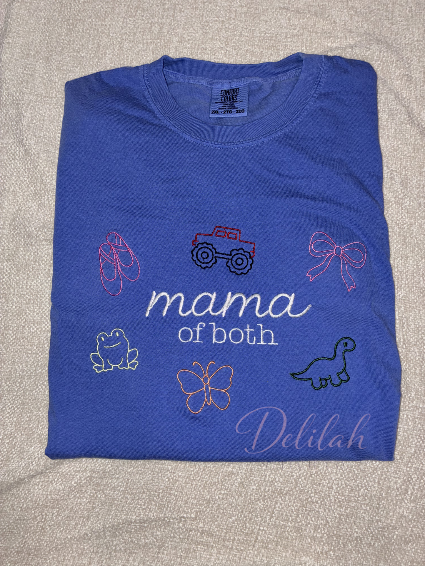 Mama of both embroidered crewneck